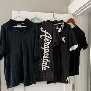 Aeropostale Black Graphic Sz lg Robert stock collar shirt Sz lg express shirt mm